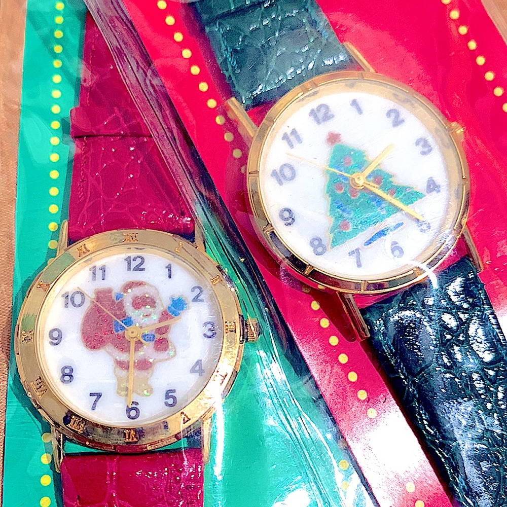 🎄x2✌🏻VTG Christmas Collection Adorable Holiday Watches Adjustable Leather Band